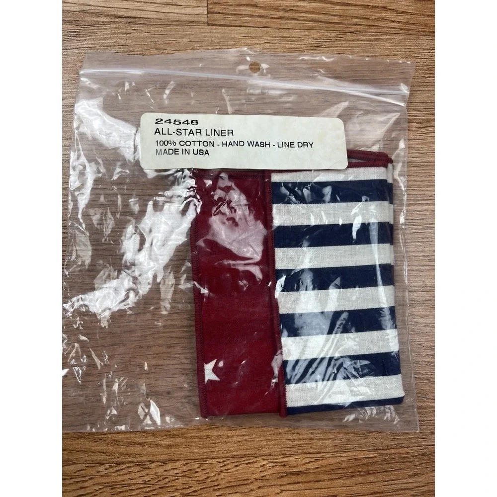 Longaberger Fabric Liner for‎ All-Star Basket 24546 Red, White, Blue NEW